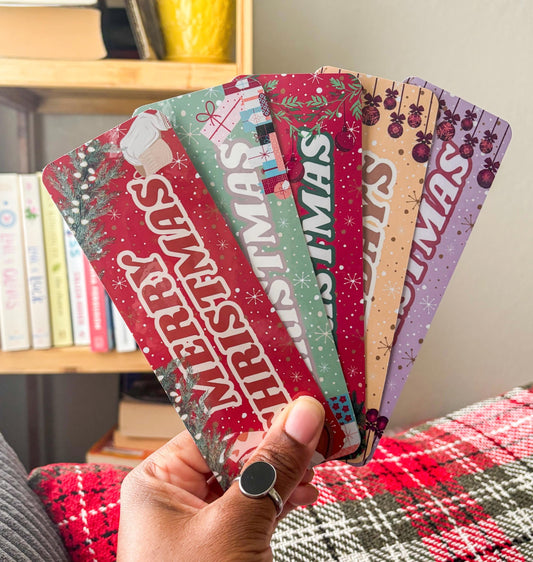 Laminated Christmas Bookmarks: Festive Holiday Book Lover Gifts