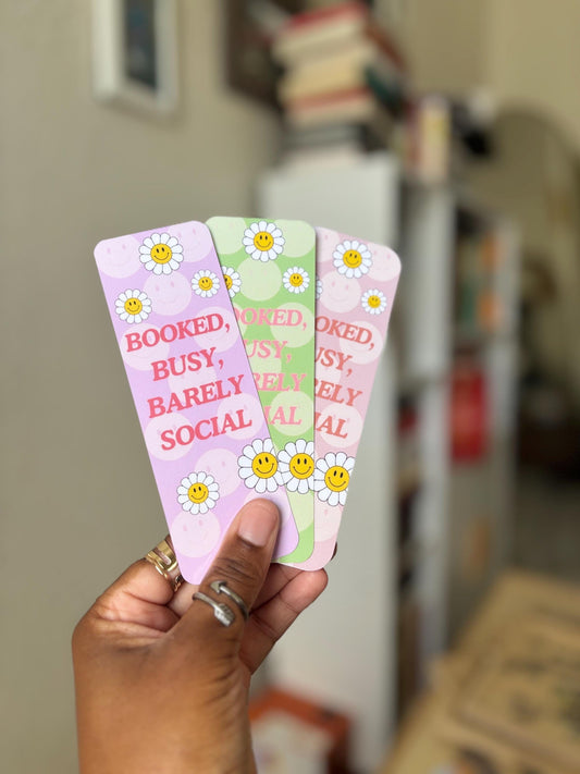 Fun Quotes bookmarks | Book accessories | Gifts for book lovers | Booked Busy Barely Social