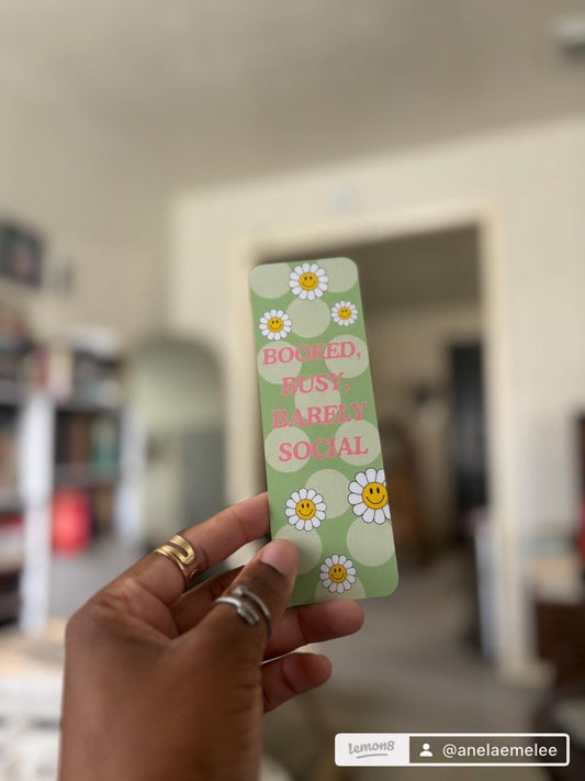 Fun Quotes bookmarks | Book accessories | Gifts for book lovers | Booked Busy Barely Social